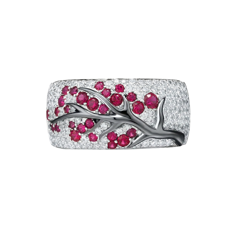 Ruby Blossom Tree Ring ｜ ルビーリング・ホワイトゴールド