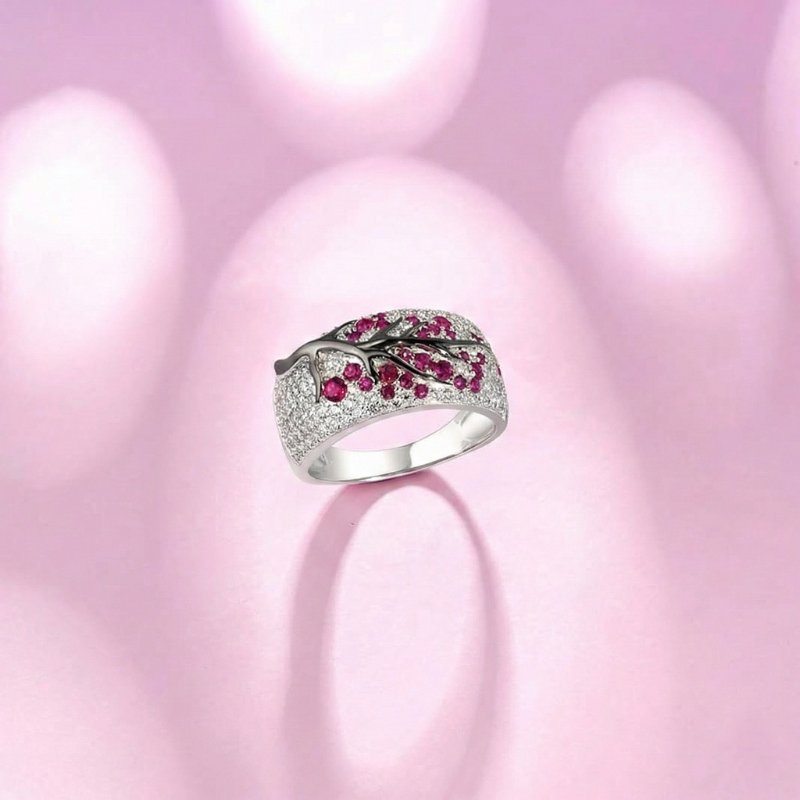 Ruby Blossom Tree Ring ｜ ルビーリング・ホワイトゴールド