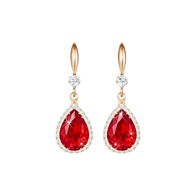 Ruby Teardrop Earrings ｜ ピアス・ローズゴールド
