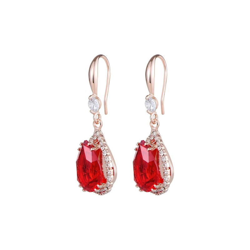 Ruby Teardrop Earrings ｜ ピアス・ローズゴールド
