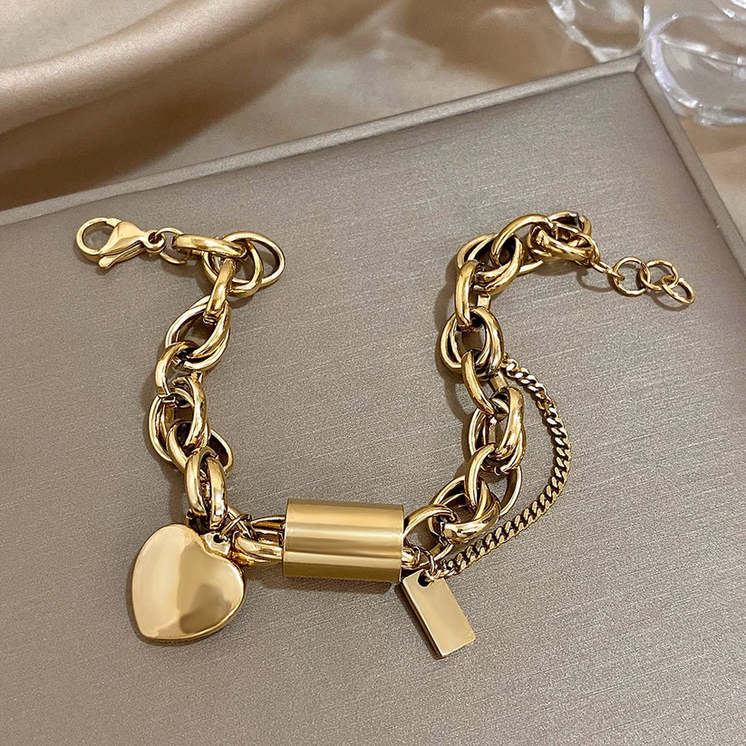 Heartened Chunky Bracelet ｜ ブレスレット・ゴールド