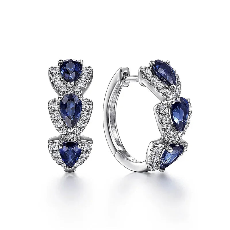 Royal Sapphire Crest Earrings ｜ ピアス・ホワイトゴールド