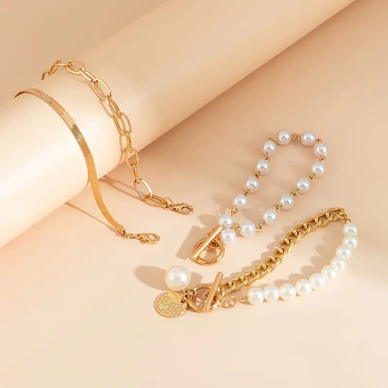 Chic Gold 4-Piece Bracelet Set ｜ ブレスレットセット・ゴールド