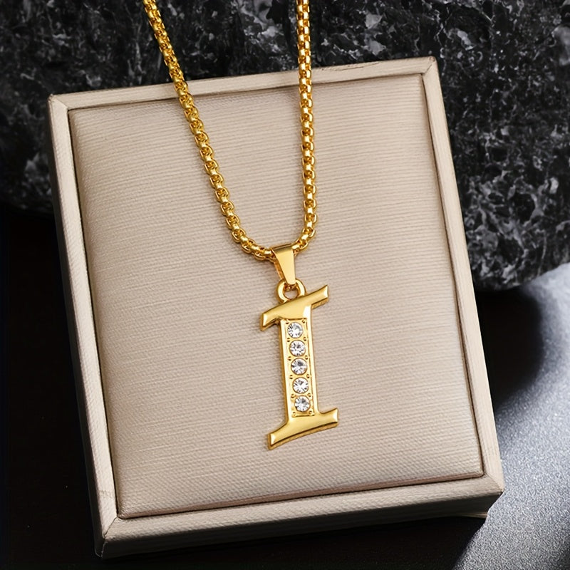 Crystal Accent Initial Necklace ｜ イニシャルネックレス・ゴールド