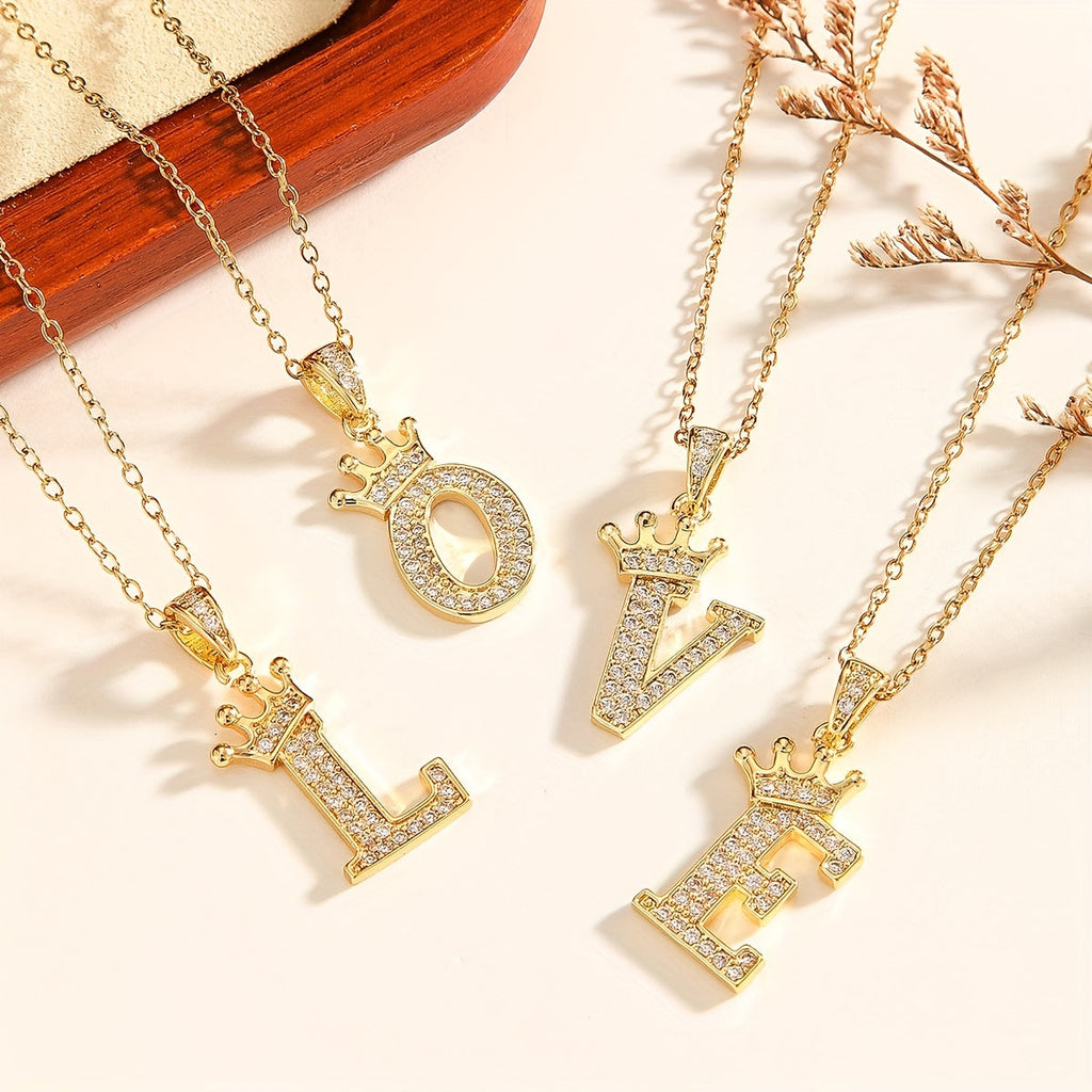 Initial Crown Necklace ｜ イニシャルネックレス・ゴールド