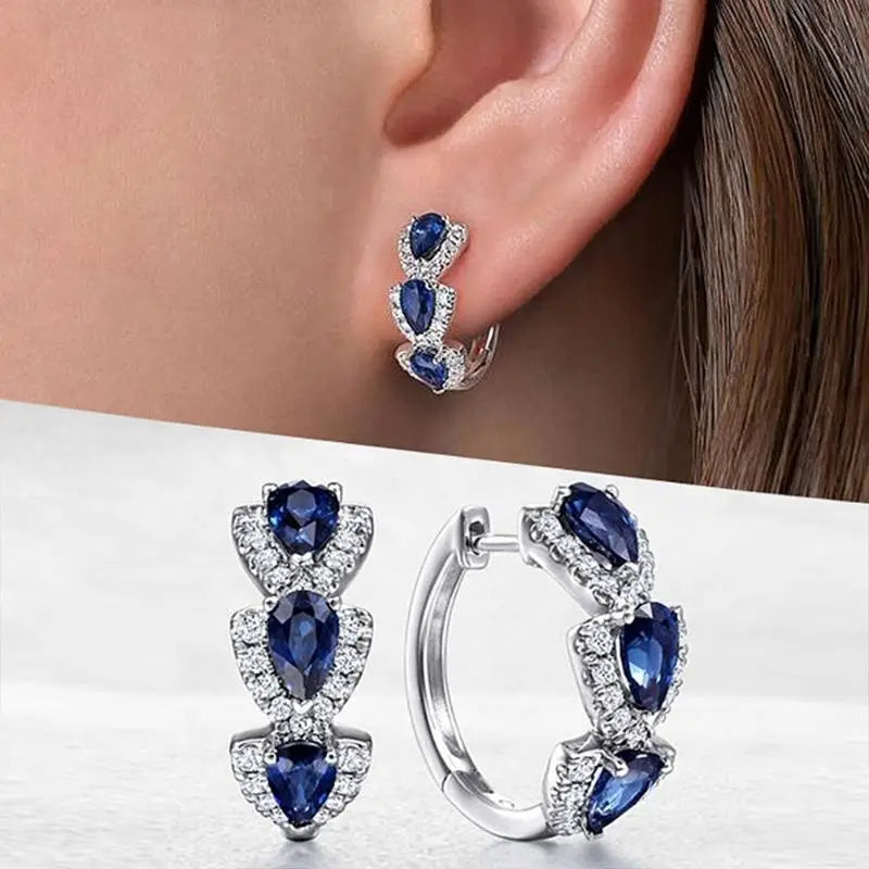 Royal Sapphire Crest Earrings ｜ ピアス・ホワイトゴールド