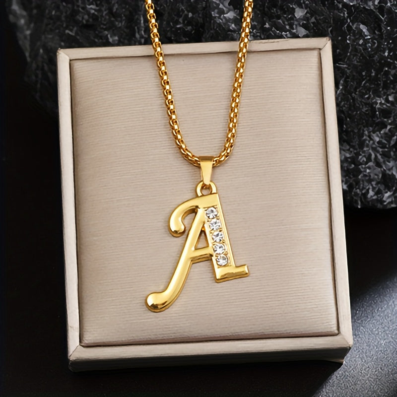Crystal Accent Initial Necklace ｜ イニシャルネックレス・ゴールド