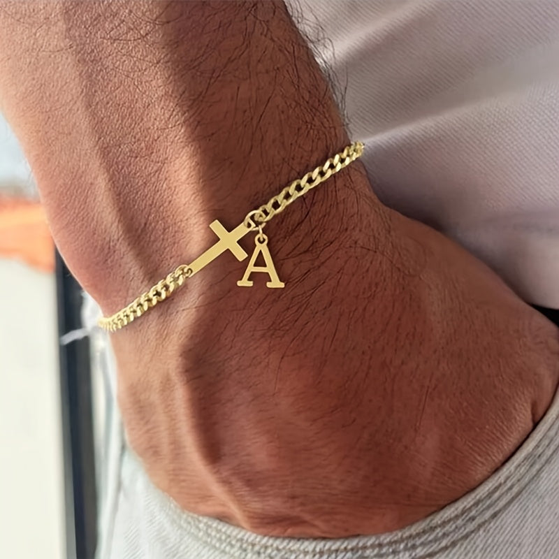 Initial Cross Bracelet ｜ イニシャルブレスレット・ゴールド