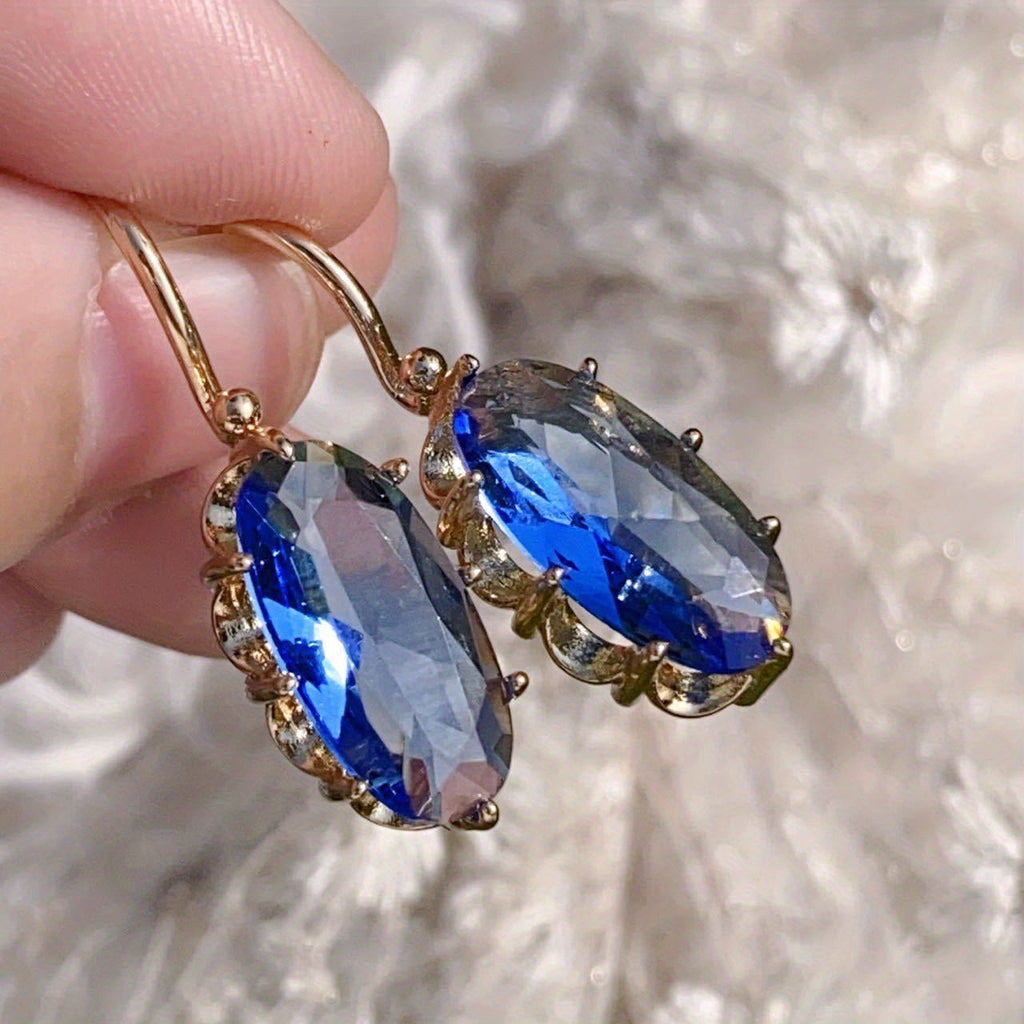 Golden Blue Bloom Earrings ｜ ピアス・ゴールド