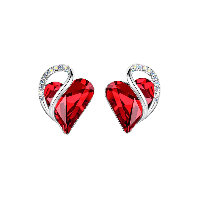 Infinity Heart Ruby Stud Earrings ｜ スタッドピアス・ホワイトゴールド