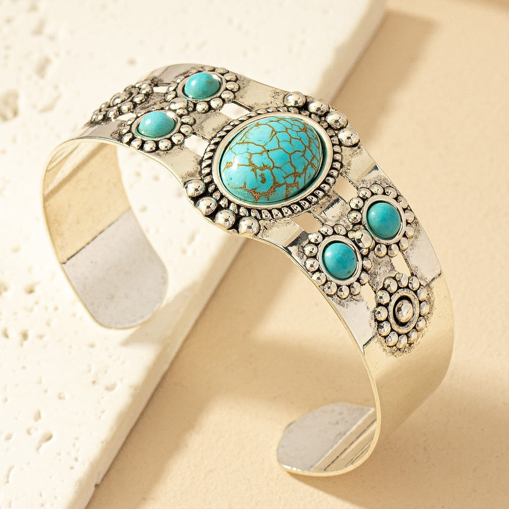 Seren Turquoise Cuff Bracelet ｜ バングル・ホワイトゴールド
