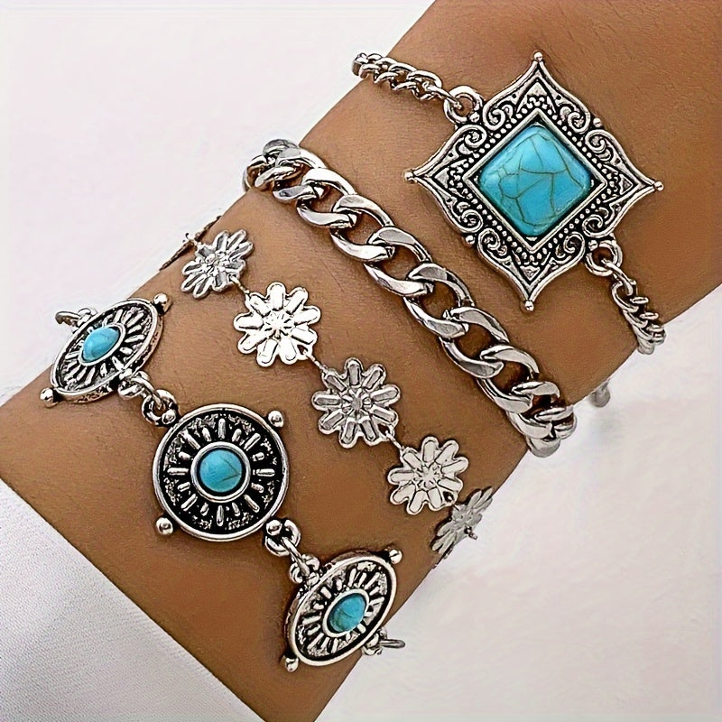 Sky Stone Layered Bracelet Set ｜ ブレスレットセット・ホワイトゴールド