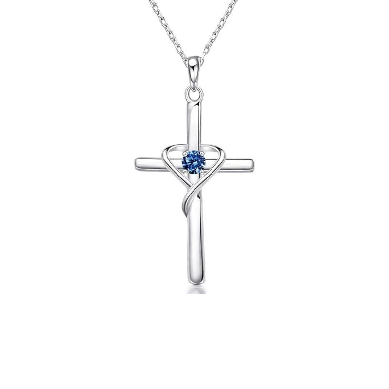 Sapphire Cross Necklace ｜ クロスネックレス・ホワイトゴールド