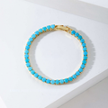 Turquoise Round Tennis Bracelet ｜ テニスブレスレット・ゴールド