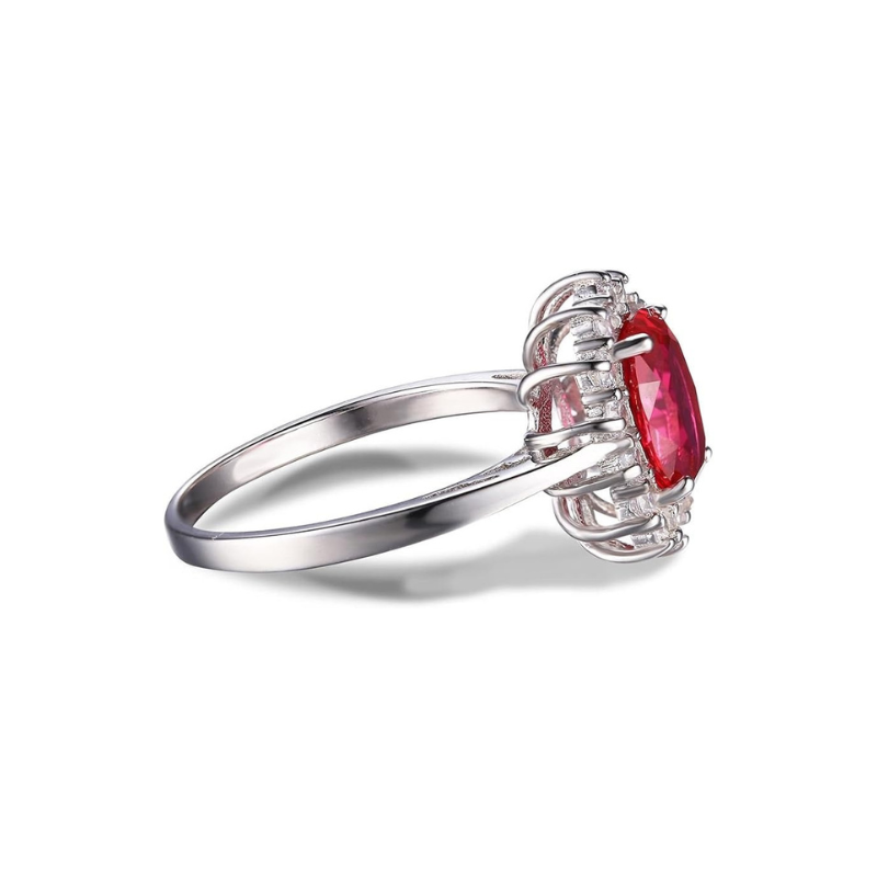 Classic Ruby Halo Ring ｜ ルビーリング・ホワイトゴールド