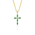 Emerald Cross Necklace ｜ クロスネックレス・ゴールド