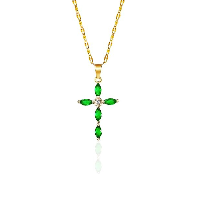 Emerald Cross Necklace ｜ クロスネックレス・ゴールド